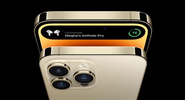 iPhone 14 pro in dark background