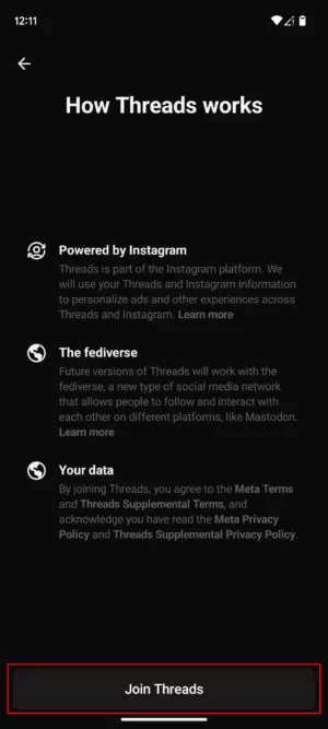 Meta's Threads app Join