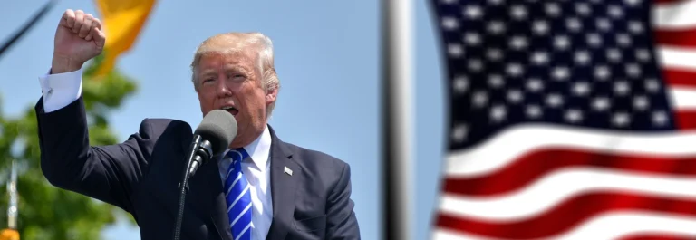 trump with usa flag